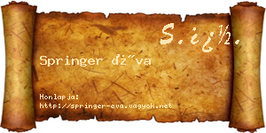 Springer Éva névjegykártya