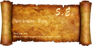 Springer Éva névjegykártya
